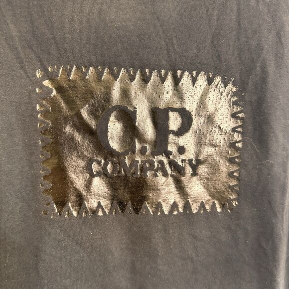 C.P. Company Box Logo T-Shirt Blue Size SMALL Mens - Picture 2 of 7
